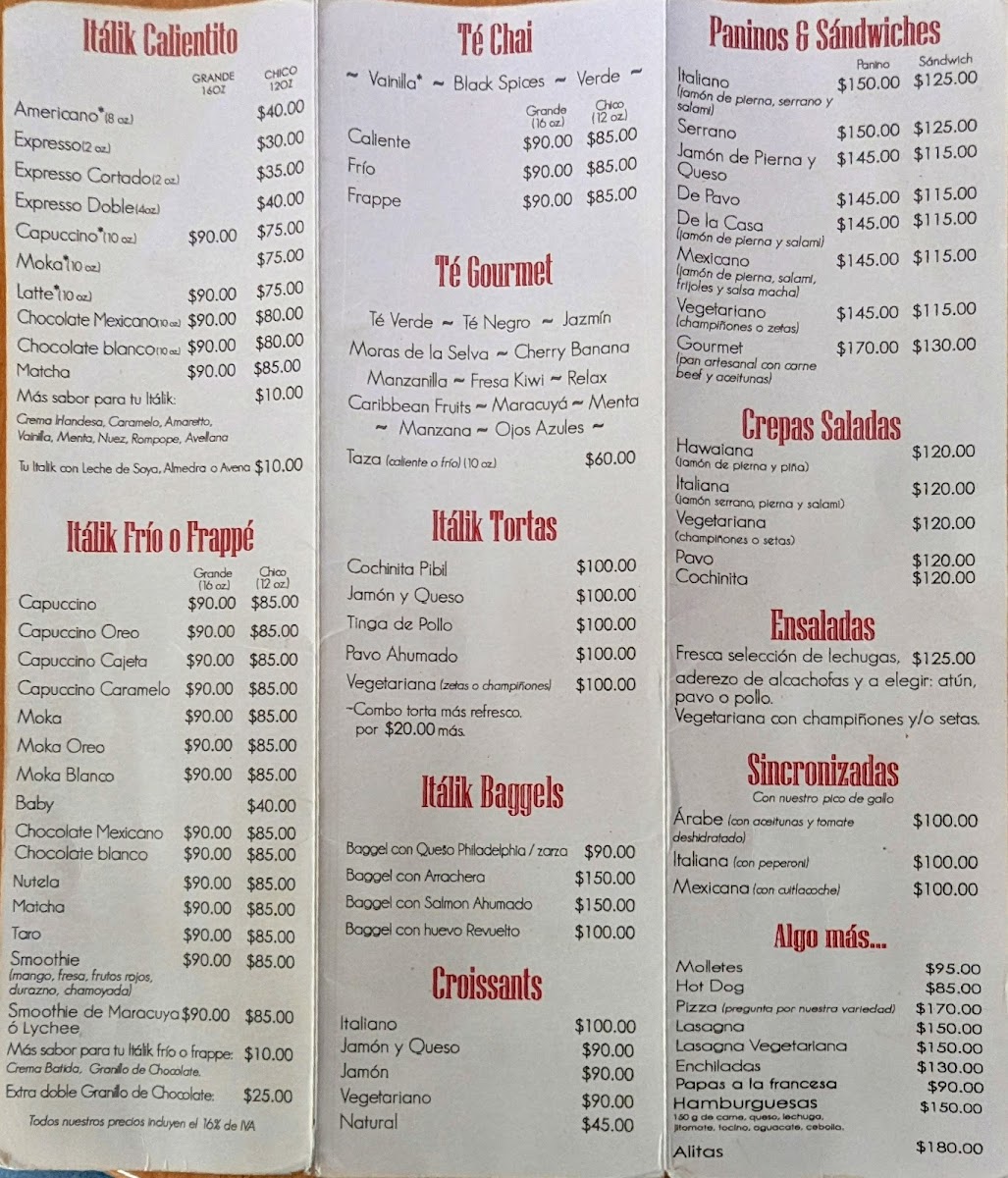 Italik Cafe Menu - Image 2